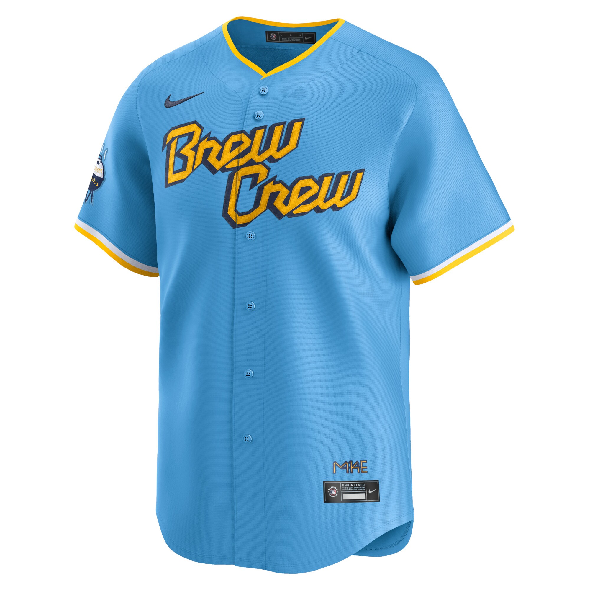 Alternative view of Men's Milwaukee Brewers Christian Yelich Powder Blue City Connect Limited Player Jersey 