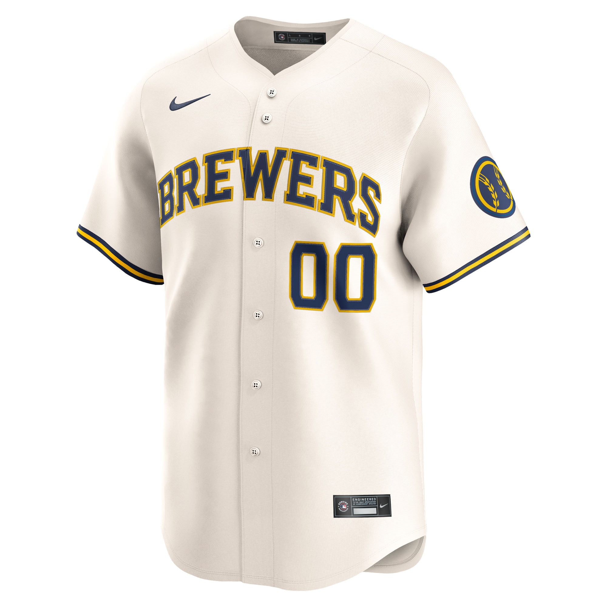 Alternative view of Men's Milwaukee Brewers Cream Home Limited Pick-A-Player Retired Roster Baseball Jersey 
