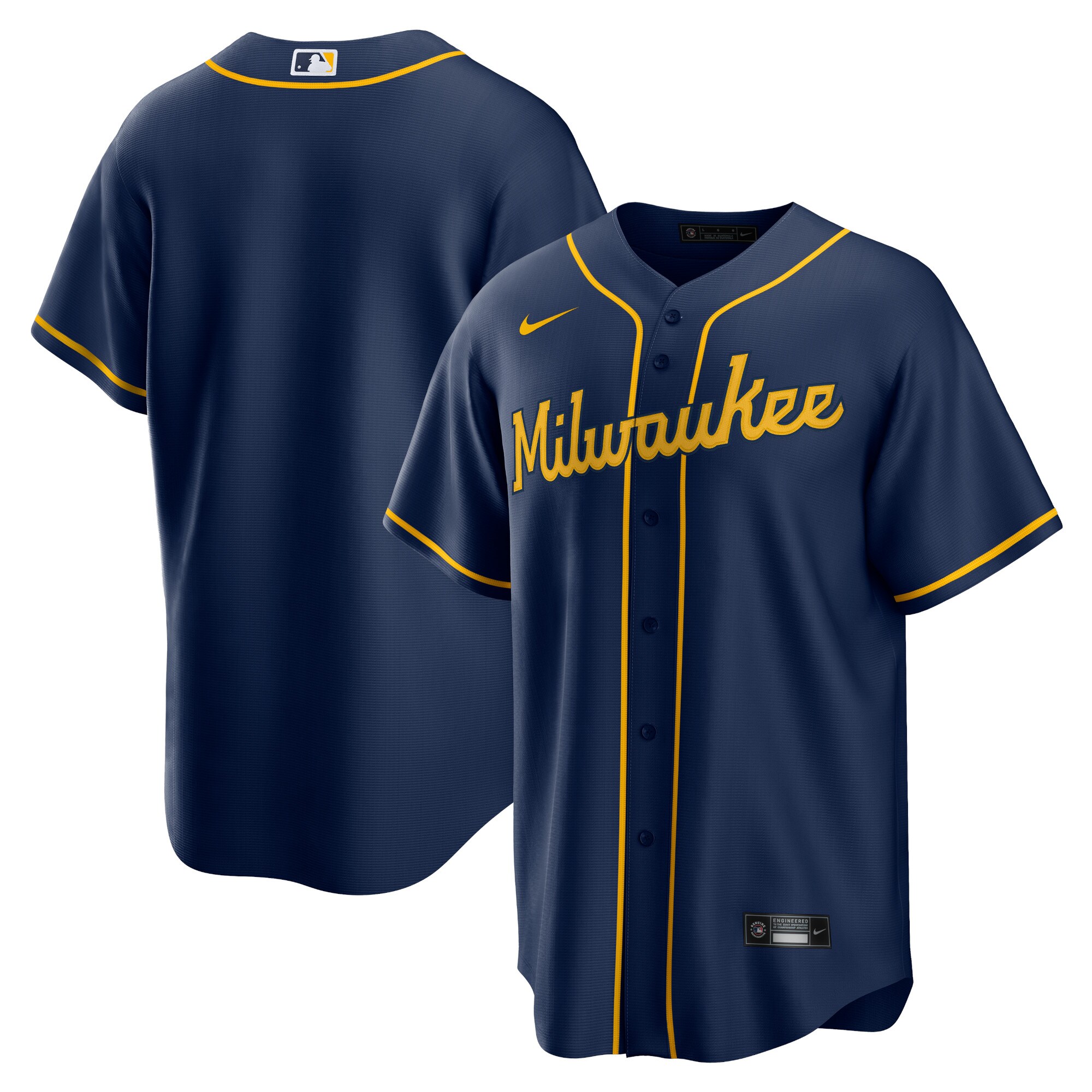 Men's Milwaukee Brewers Navy Alternate Team Baseball Jersey 