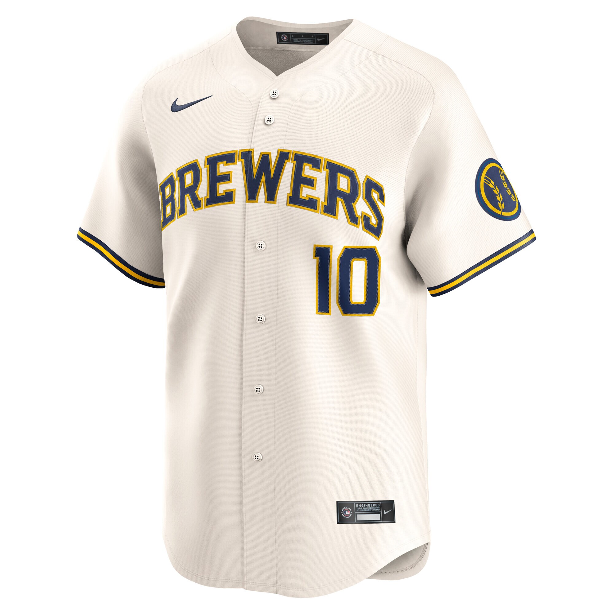 Alternative view of Men's Milwaukee Brewers Sal Frelick Cream Home Limited Player Jersey 