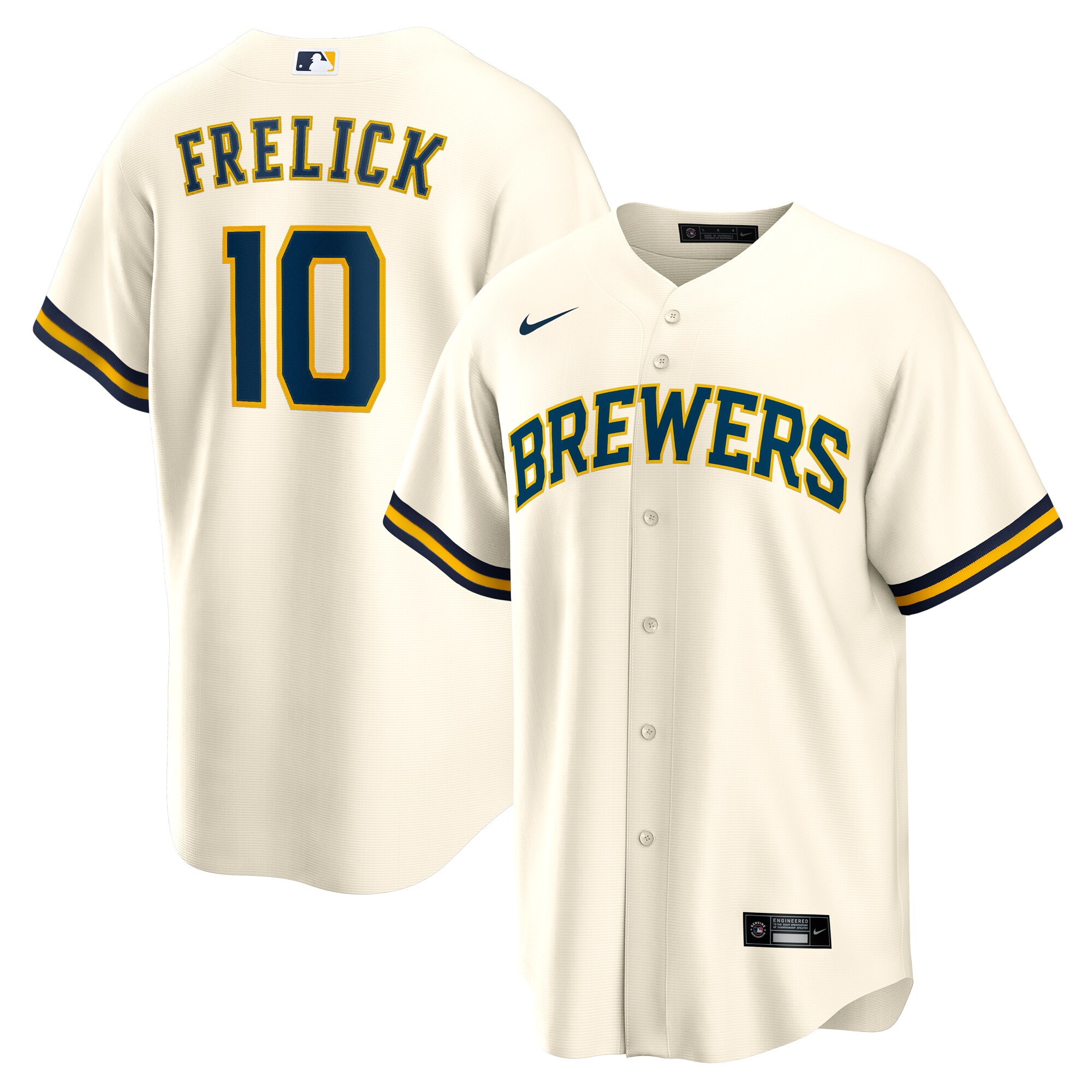 Men's Milwaukee Brewers Sal Frelick Cream Home Player Jersey 