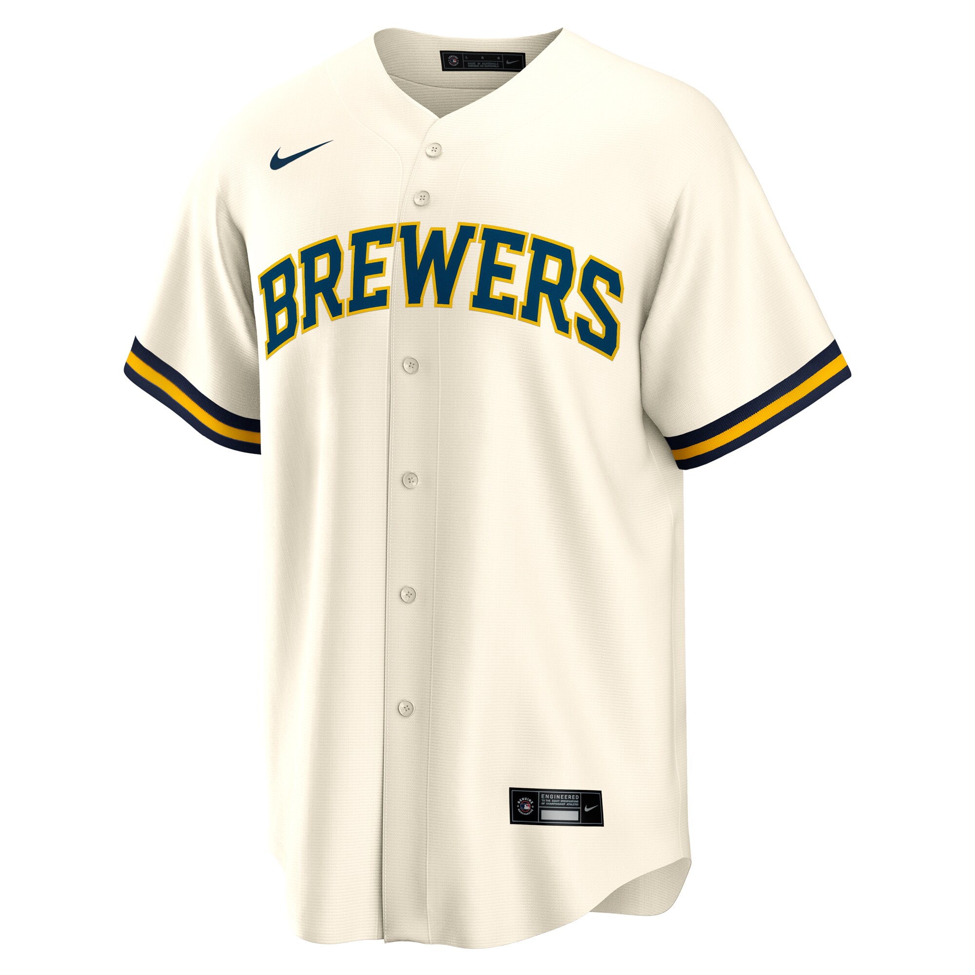 Alternative view of Men's Milwaukee Brewers White #1 Dad Home Jersey 