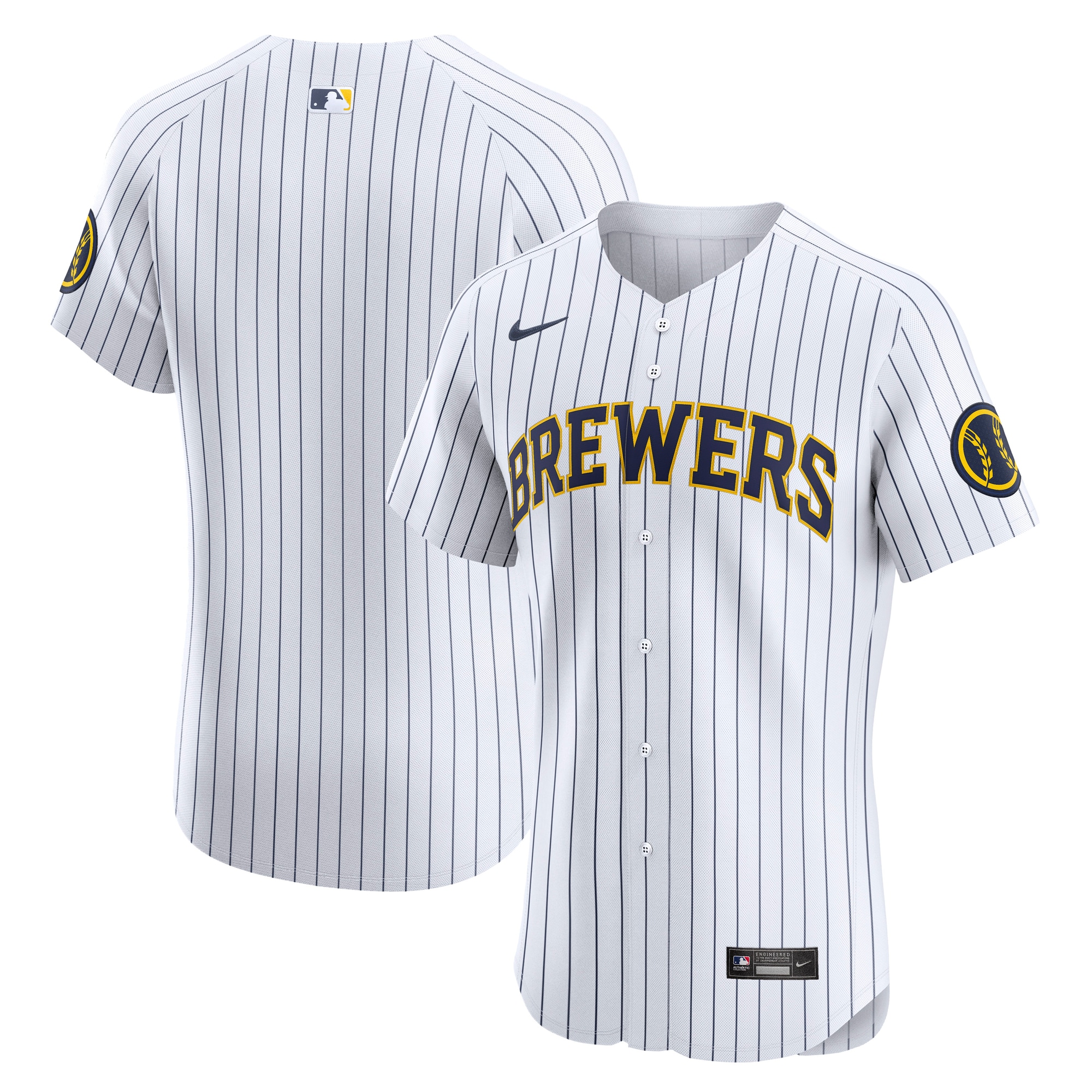 Men's Milwaukee Brewers White Alternate Vapor Premier Elite Patch Jersey 