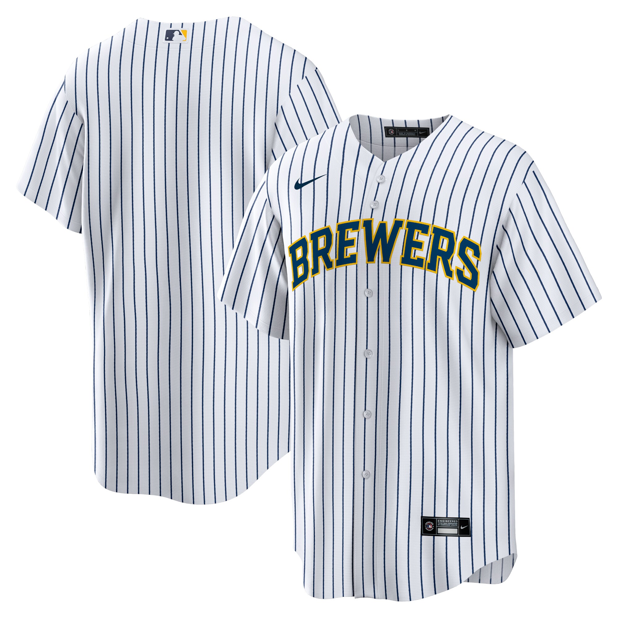 Men's Milwaukee Brewers White Home Team Jersey 