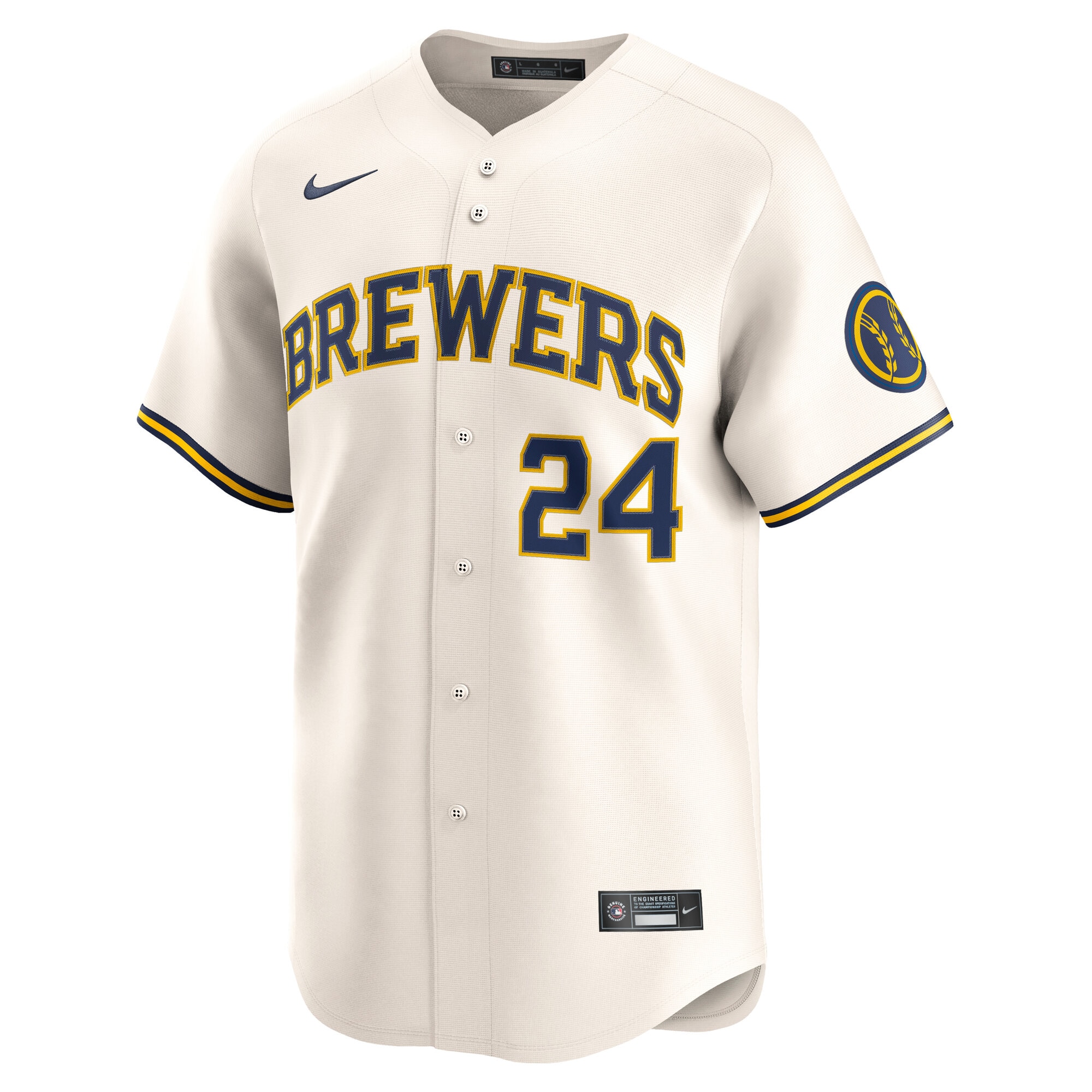Alternative view of Men's Milwaukee Brewers William Contreras Cream Alternate Limited Player Jersey 