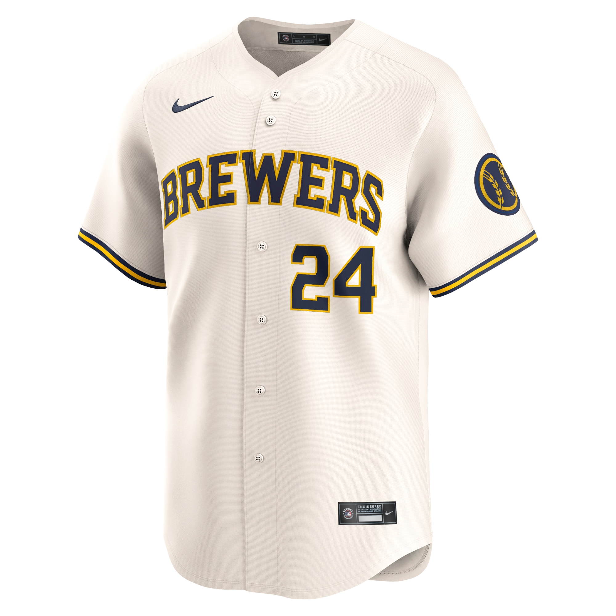 Alternative view of Men's Milwaukee Brewers William Contreras Cream Home Limited Player Baseball Jersey 
