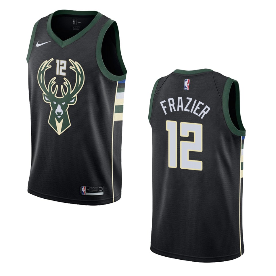 Men's Milwaukee Bucks #12 Tim Frazier Statement Swingman Basketball Jersey - Black