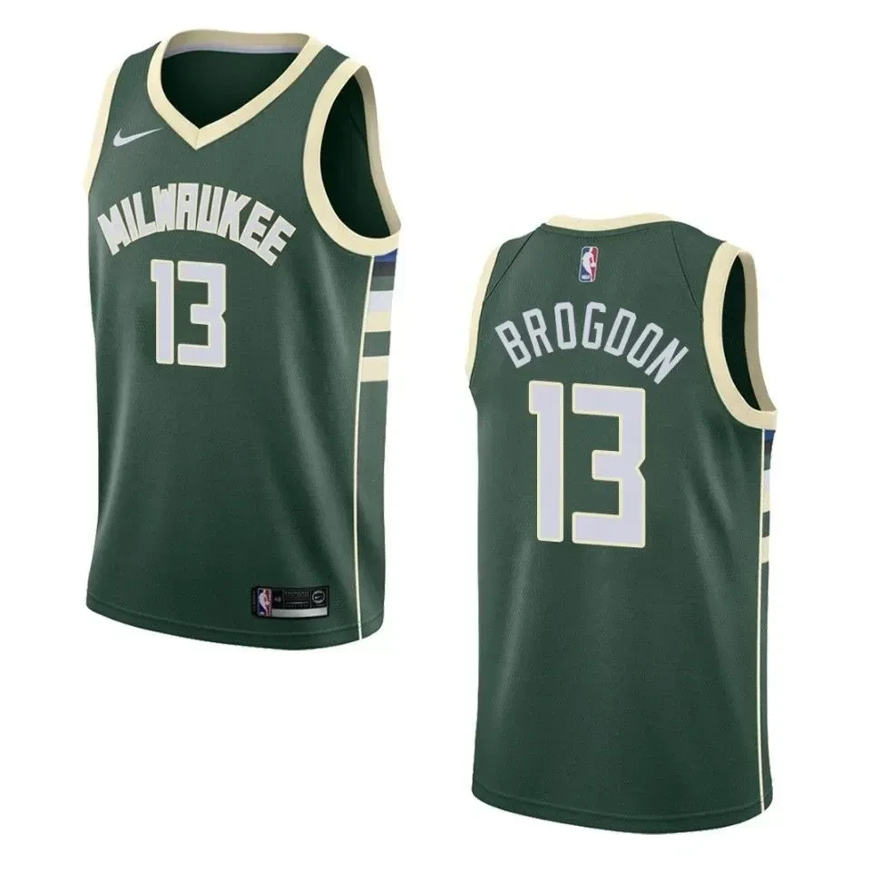 Men's Milwaukee Bucks 13 Malcolm Brogdon Icon Swingman Basketball Jersey - Green - JS685 