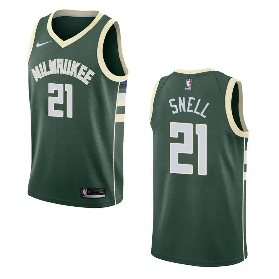Men's Milwaukee Bucks 21 Tony Snell Icon Swingman Basketball Jersey - Green - JS807 