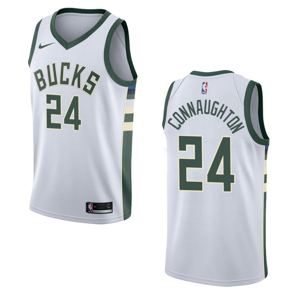 Men's Milwaukee Bucks #24 Pat Connaughton Association Swingman Basketball Jersey - White