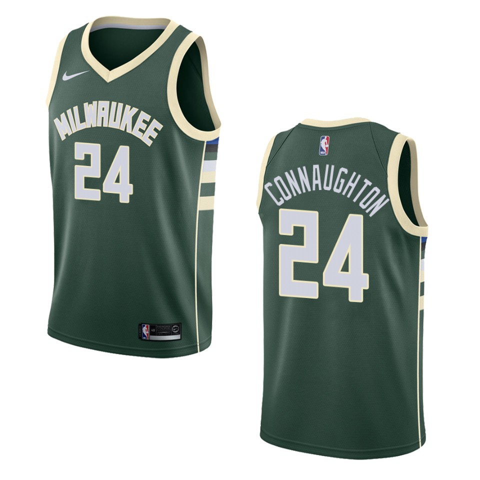 Men's Milwaukee Bucks #24 Pat Connaughton Icon Swingman Basketball Jersey - Green