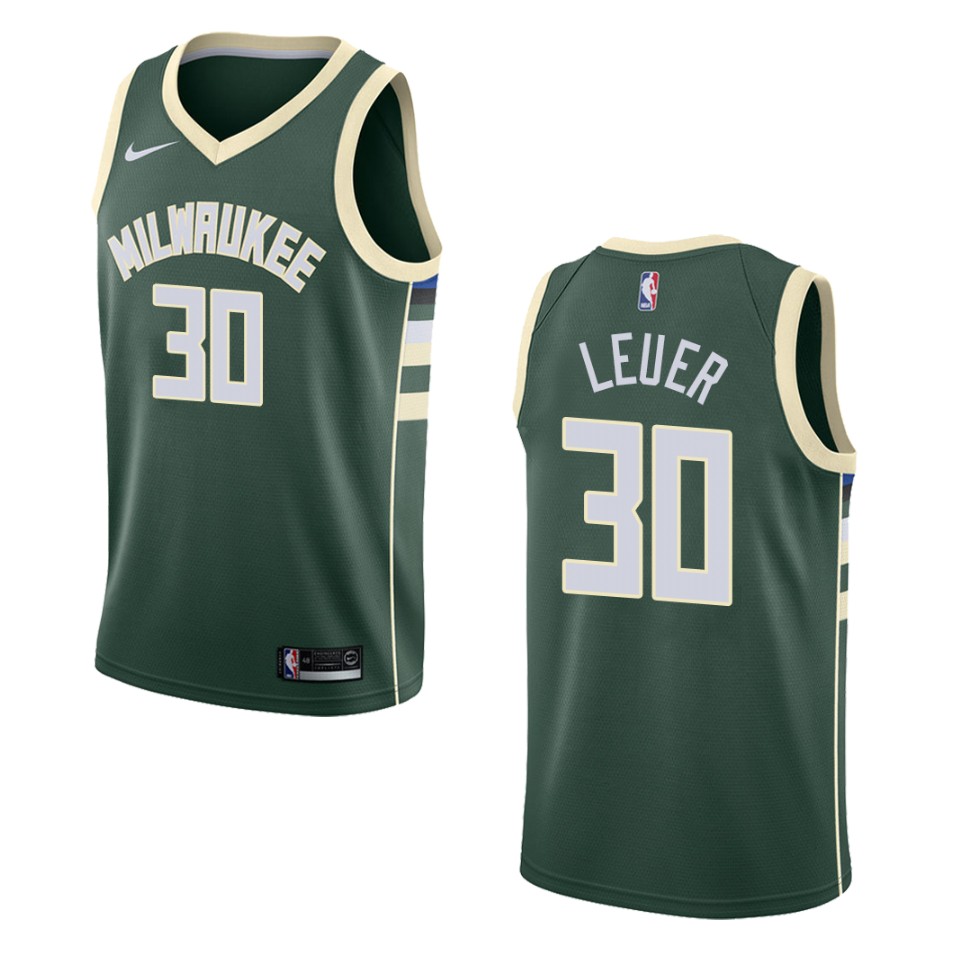 Men's Milwaukee Bucks #30 Jon Leuer Icon Swingman Basketball Jersey - Green