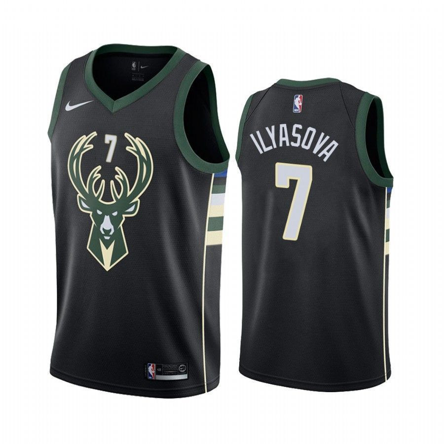 Men's Milwaukee Bucks Ersan Ilyasova 7 Statet Basketball Jersey - JS152 