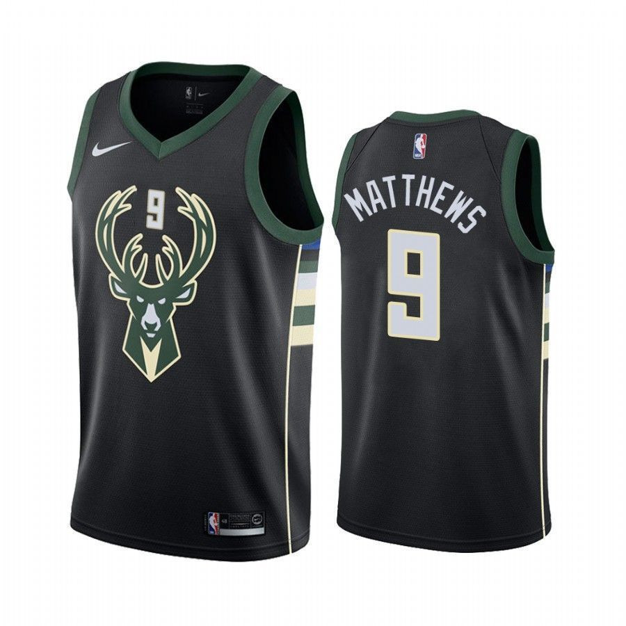Men's Milwaukee Bucks Wesley Matthews 9 Statet Basketball Jersey - JS386 
