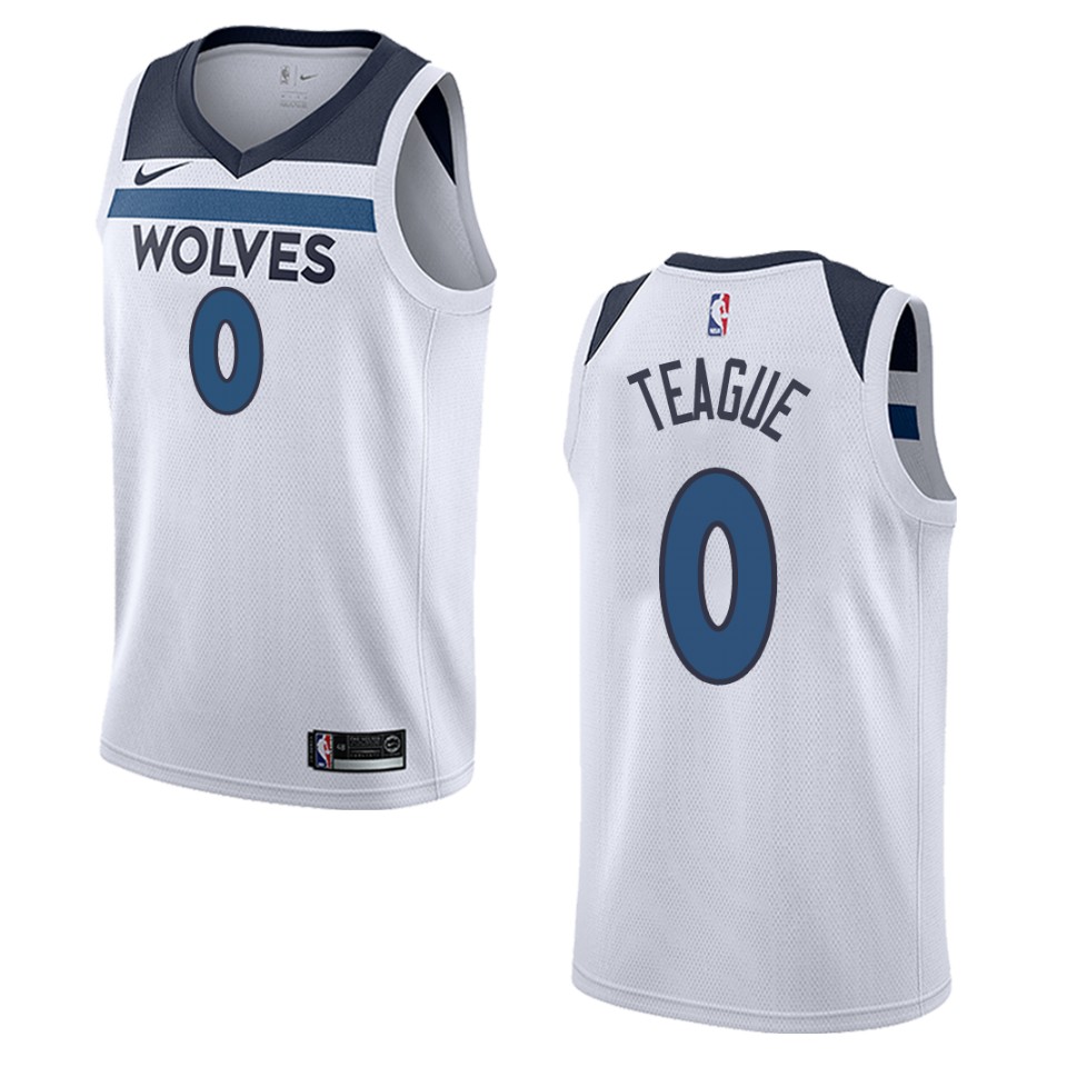 Men's Minnesota Timberwolves #0 Jeff Teague Association Swingman Basketball Jersey - White