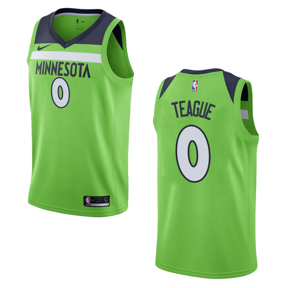 Men's Minnesota Timberwolves #0 Jeff Teague Statement Swingman Basketball Jersey - Green