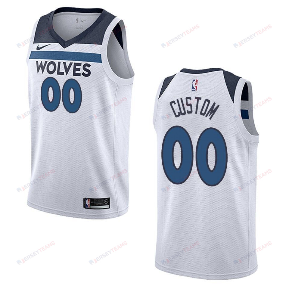 Men's Minnesota Timberwolves 00 Custom Association Swingman Basketball Jersey - White - JS356 