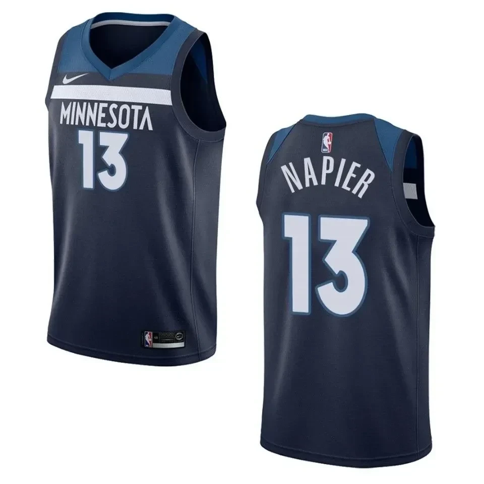 Men's Minnesota Timberwolves 13 Shabazz Napier Icon Swingman Basketball Jersey - Navy - JS681 