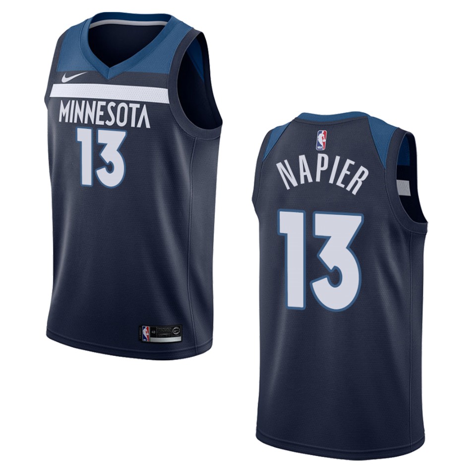 Men's Minnesota Timberwolves #13 Shabazz Napier Icon Swingman Basketball Jersey - Navy