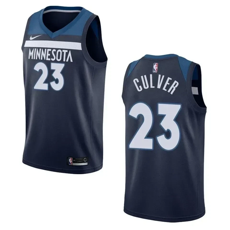 Men's Minnesota Timberwolves 23 Jarrett Culver Icon Swingman Basketball Jersey - Navy - JS574 