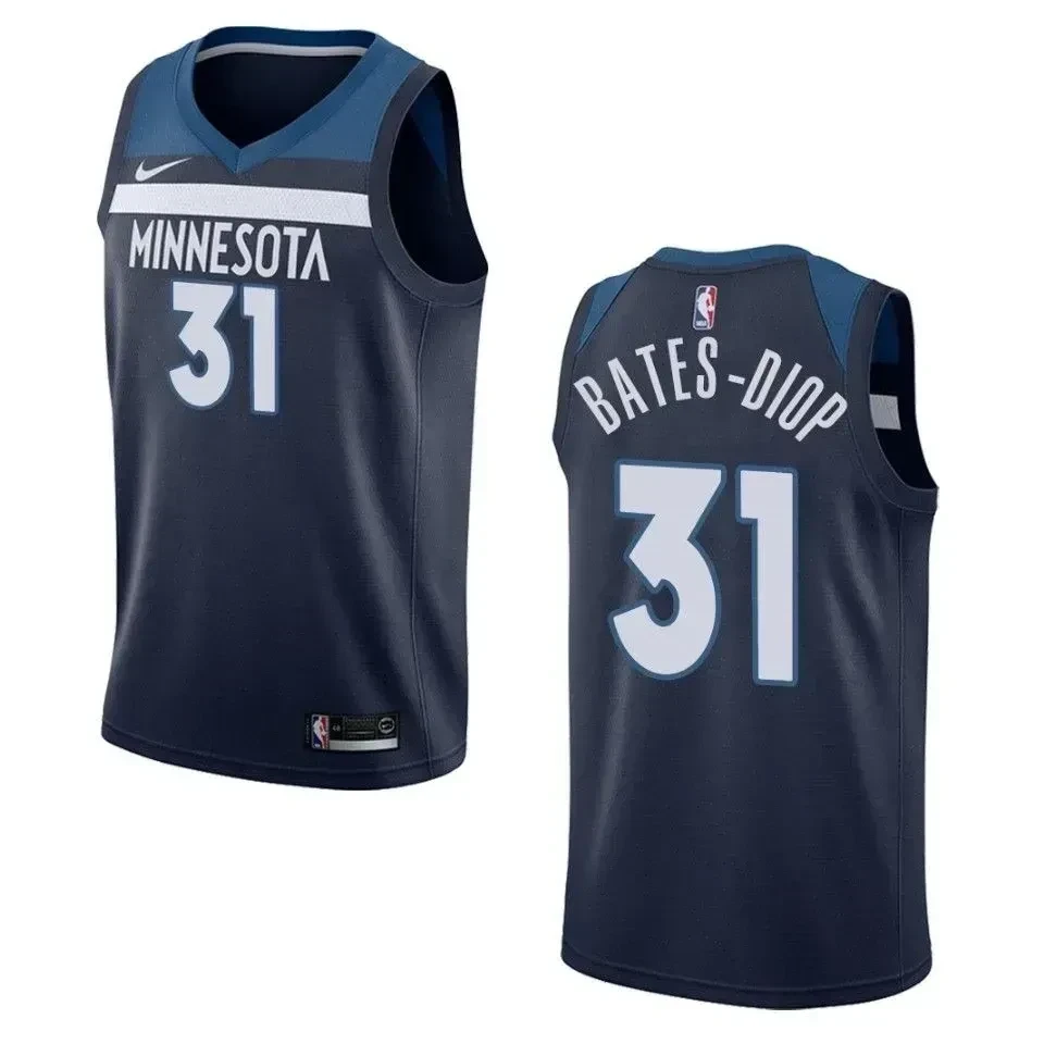 Men's Minnesota Timberwolves 31 Keita Bates-diop Icon Swingman Basketball Jersey - Navy - JS623 