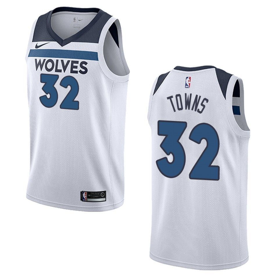 Men's Minnesota Timberwolves 32 Karl-anthony Towns Association Swingman Basketball Jersey - White - JS714 