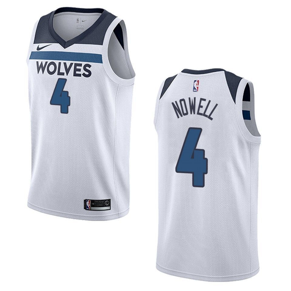 Men's Minnesota Timberwolves 4 Jaylen Nowell Association Swingman Basketball Jersey - White - JS161 