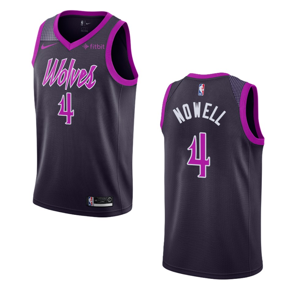 Men's Minnesota Timberwolves #4 Jaylen Nowell City Swingman Basketball Jersey - Purple