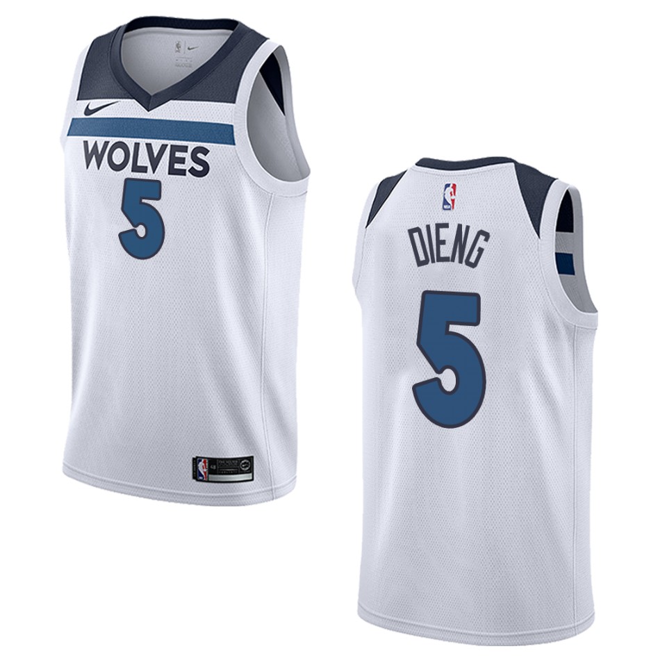 Men's Minnesota Timberwolves #5 Gorgui Dieng Association Swingman Basketball Jersey - White