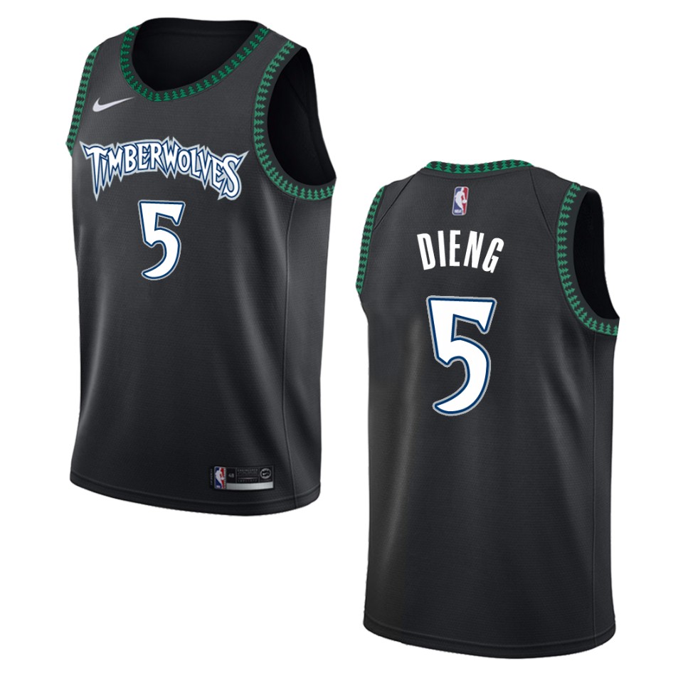 Men's Minnesota Timberwolves #5 Gorgui Dieng Classic Swingman Basketball Jersey - Black