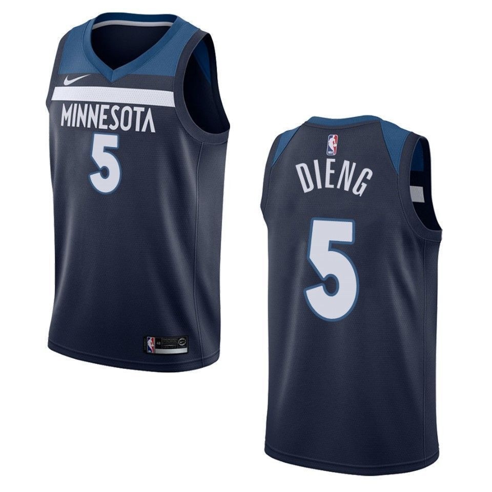Men's Minnesota Timberwolves 5 Gorgui Dieng Icon Swingman Basketball Jersey - Navy - JS140 