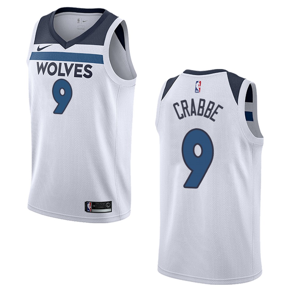Men's Minnesota Timberwolves #9 Allen Crabbe Association Swingman Basketball Jersey - White