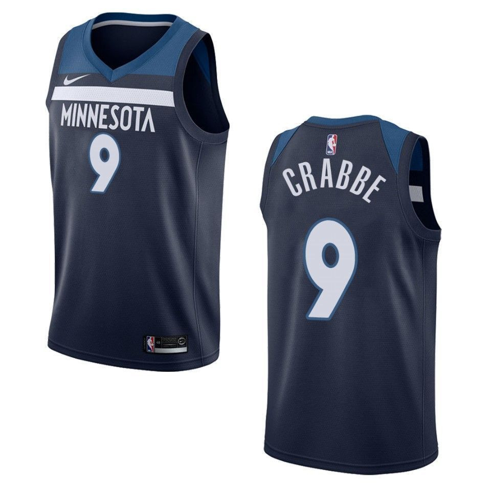 Men's Minnesota Timberwolves 9 Allen Crabbe Icon Swingman Basketball Jersey - Navy - JS187 