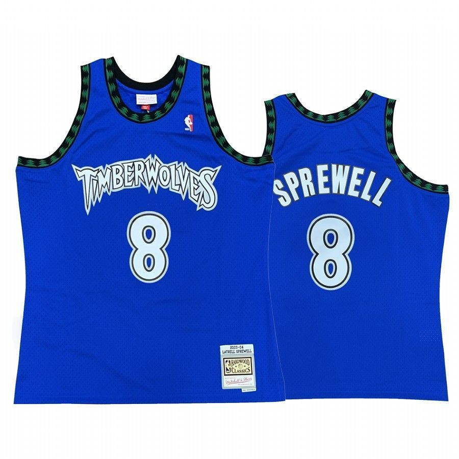 Men's Minnesota Timberwolves Latrell Sprewell 8 Hardwood Classics Basketball Jersey - JS469 