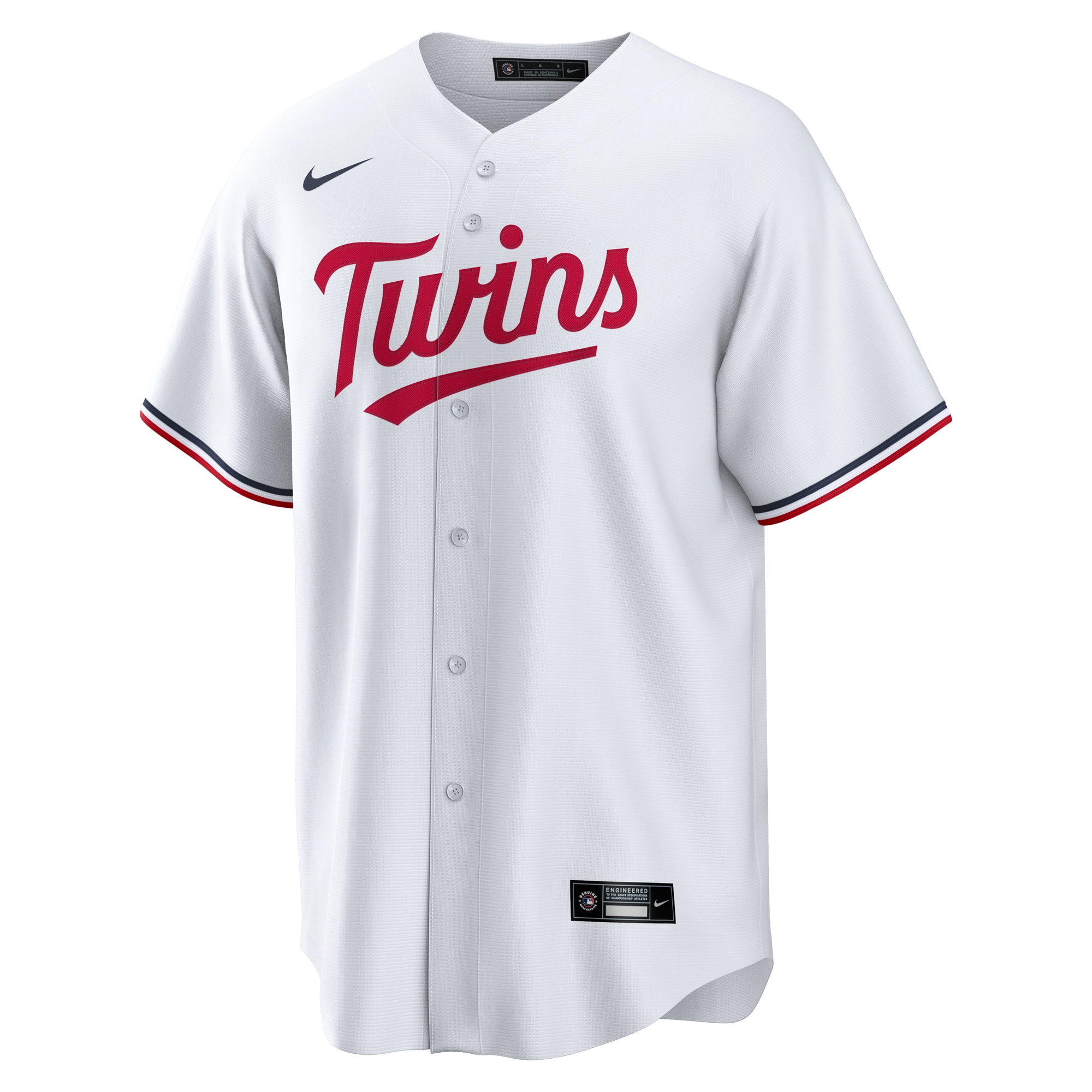 Alternative view of Men's Minnesota Twins Brooks Lee White Home Baseball Jersey 