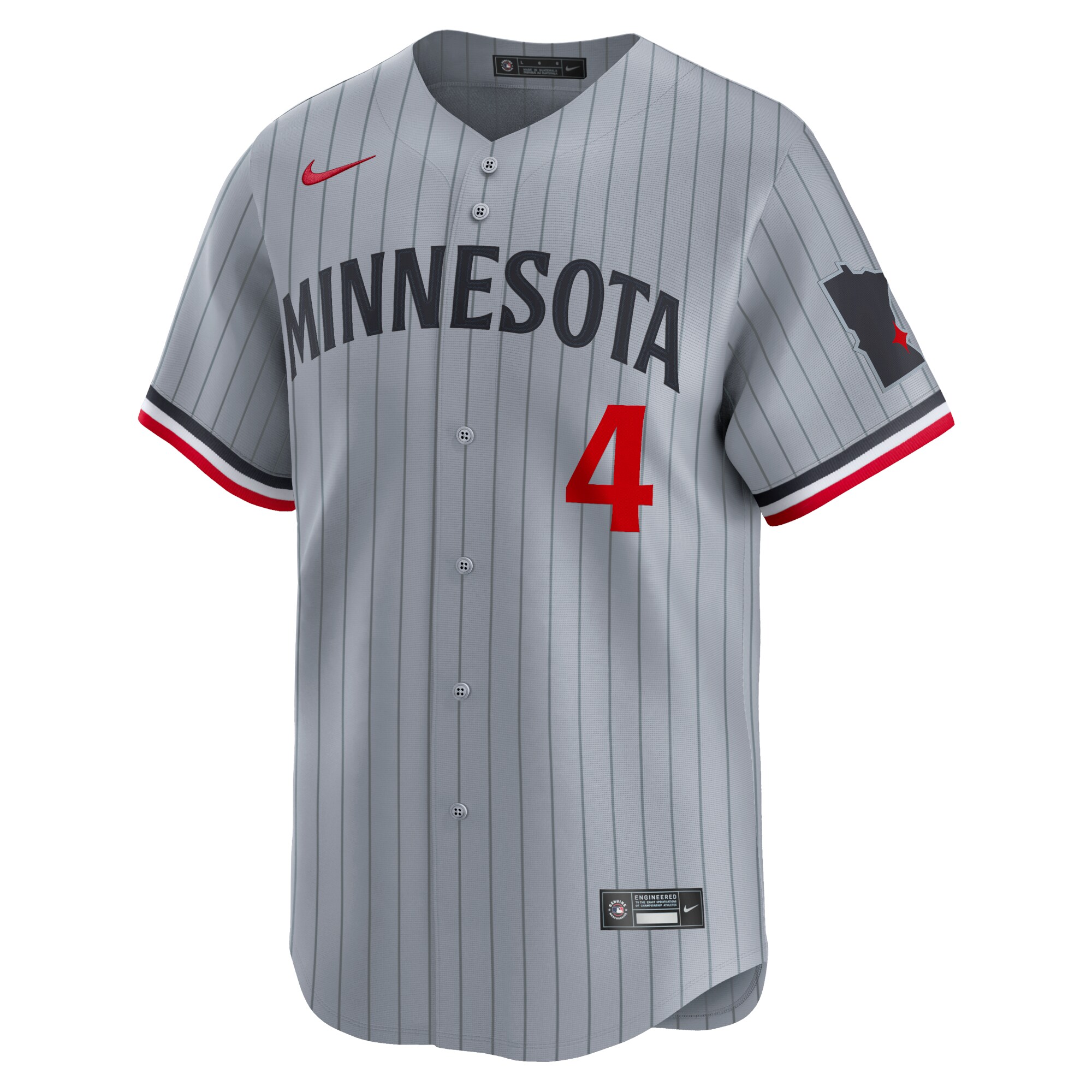 Alternative view of Men's Minnesota Twins Carlos Correa Gray Road Limited Player Baseball Jersey 