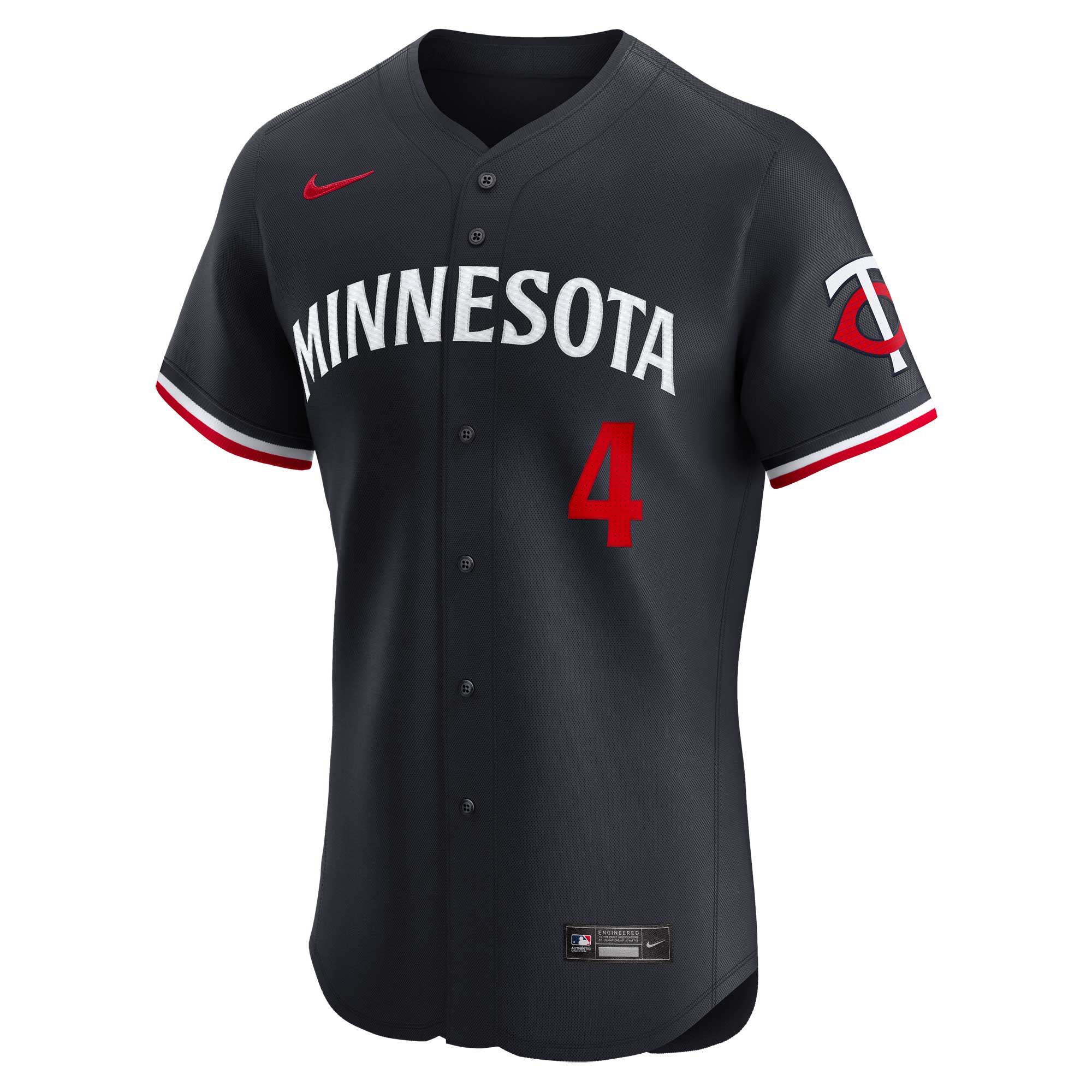Alternative view of Men's Minnesota Twins Carlos Correa Navy Alternate Elite Player Baseball Jersey 