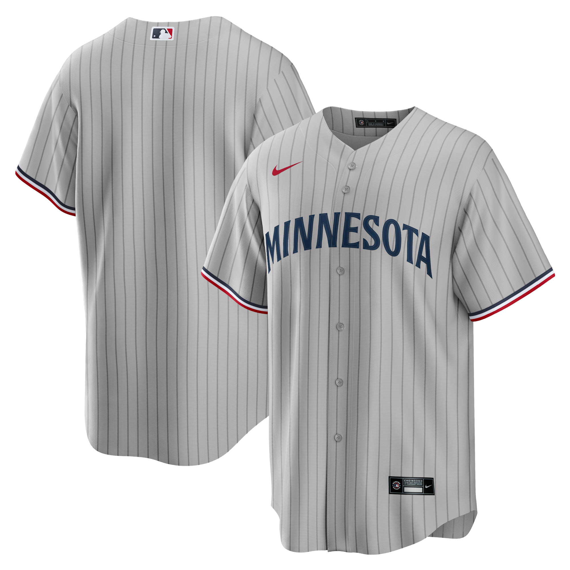 Men's Minnesota Twins Gray Road Team Baseball Jersey 