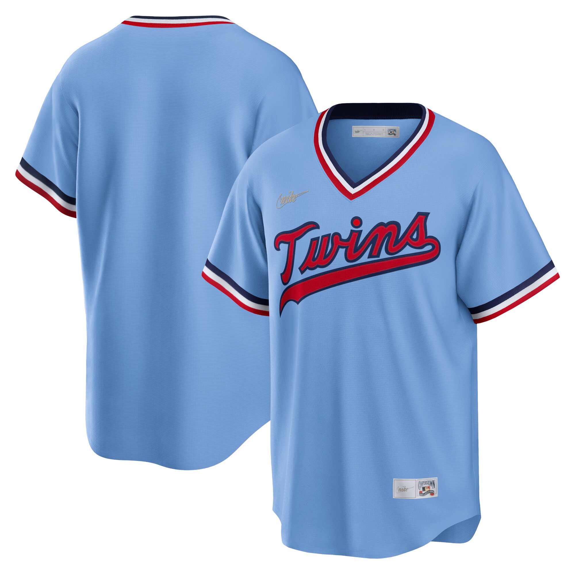 Men's Minnesota Twins Light Blue Road Cooperstown Collection Team Baseball Jersey 