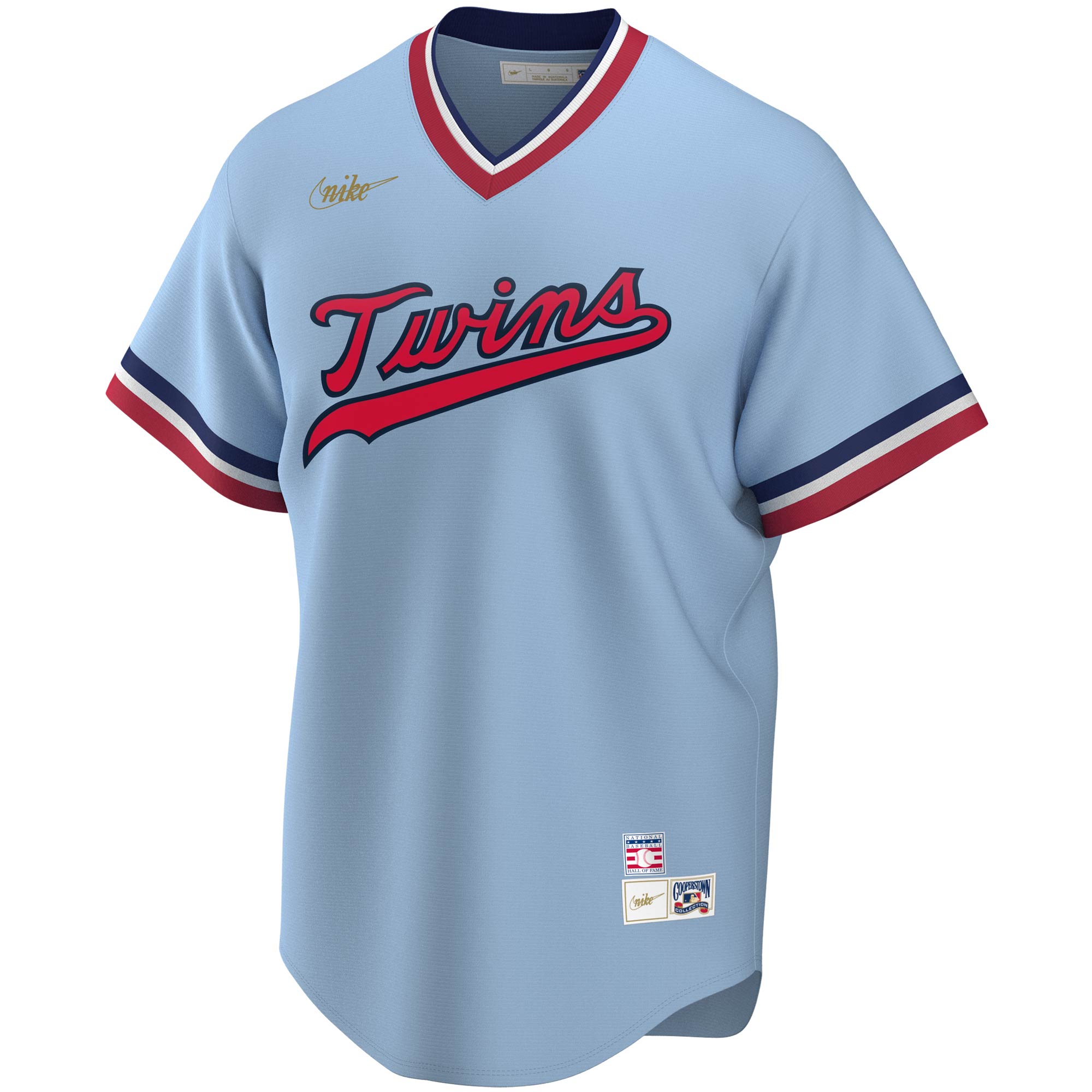 Alternative view of Men's Minnesota Twins Rod Carew Light Blue Road Cooperstown Collection Player Baseball Jersey 