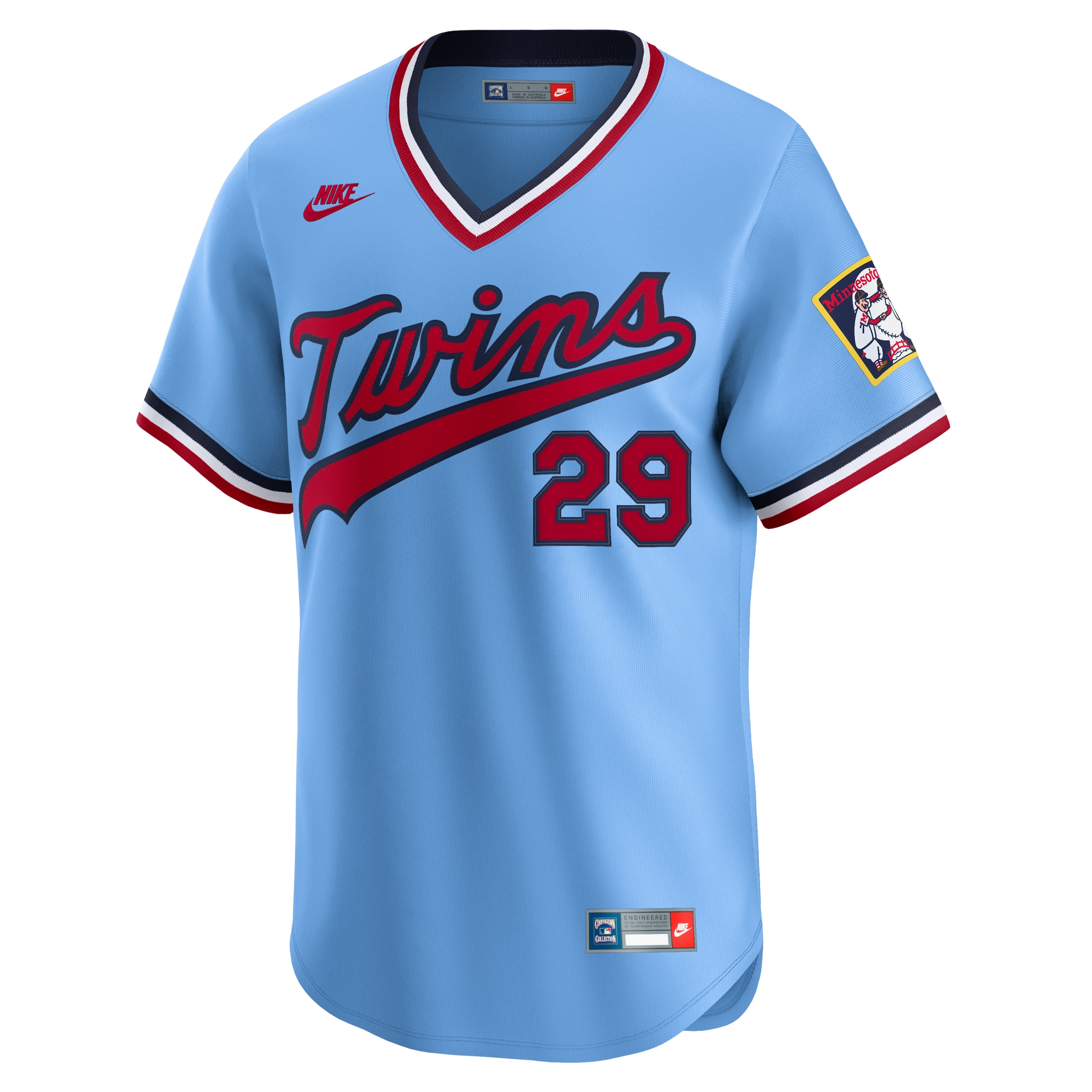 Alternative view of Men's Minnesota Twins Rod Carew Light Blue Throwback Cooperstown Collection Limited Baseball Jersey 
