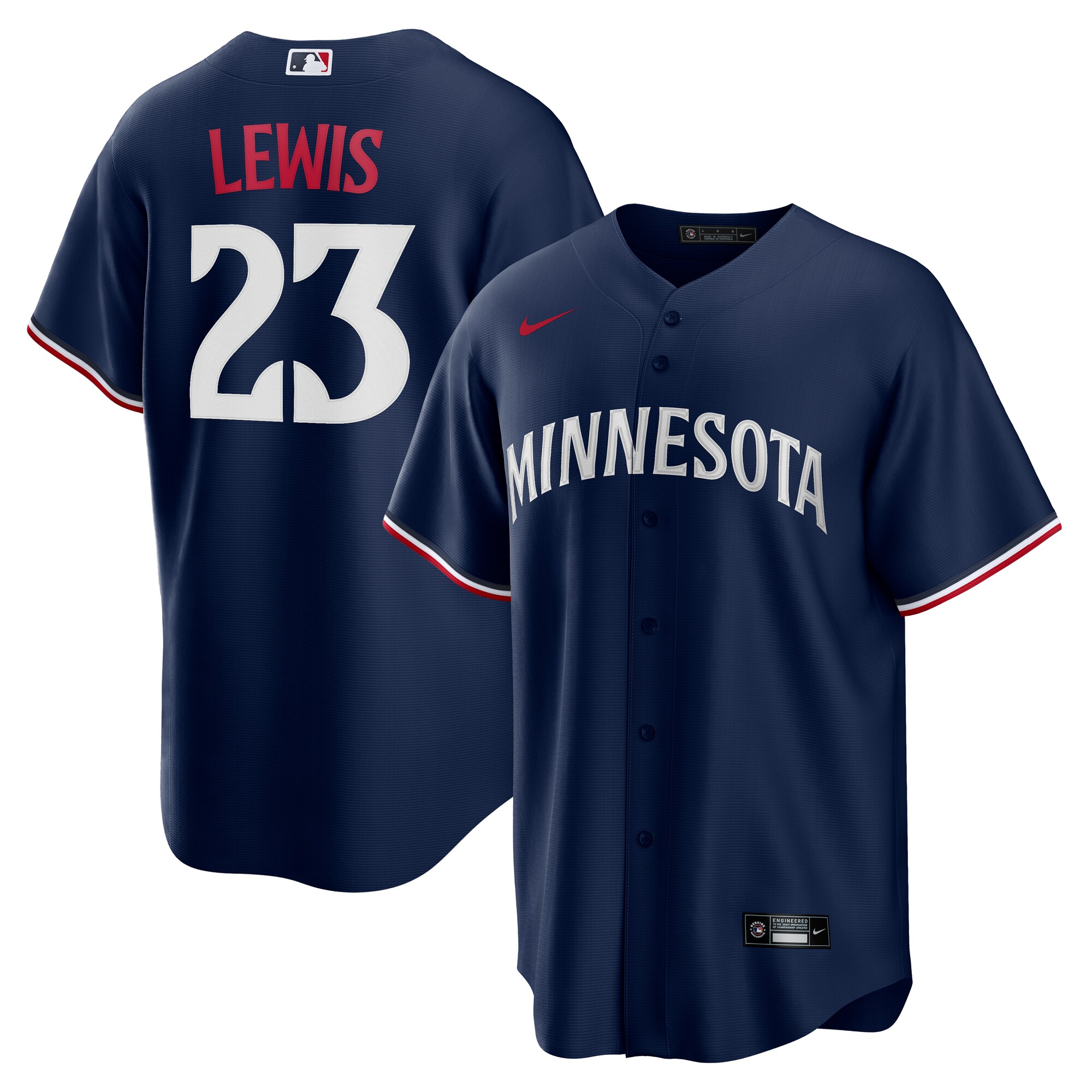 Men's Minnesota Twins Royce Lewis Navy Alternate Baseball Jersey 