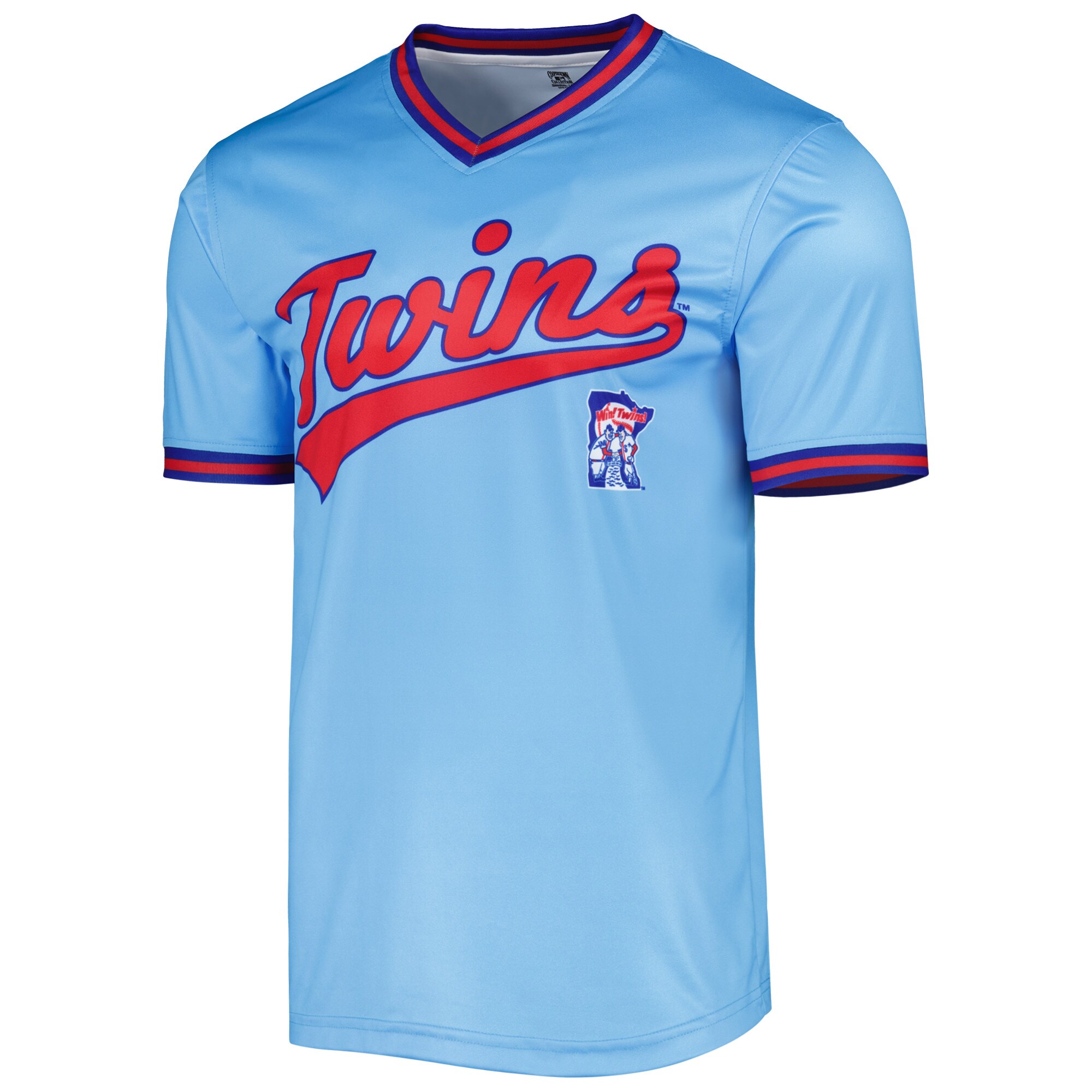 Alternative view of Men's Minnesota Twins Stitches Light Blue Cooperstown Collection Team Baseball Jersey 