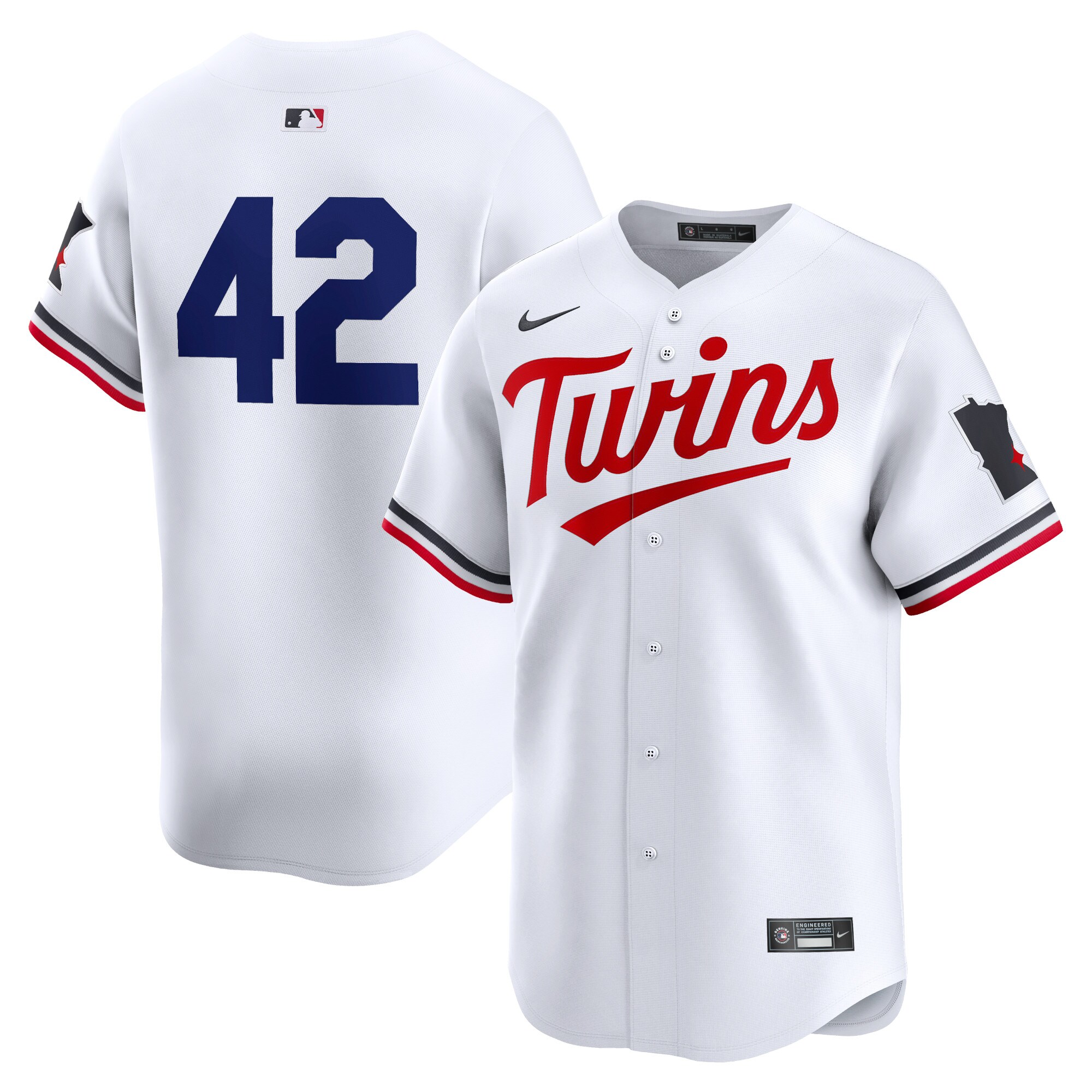 Men's Minnesota Twins White 2024 Jackie Robinson Day Home Limited Baseball Jersey 