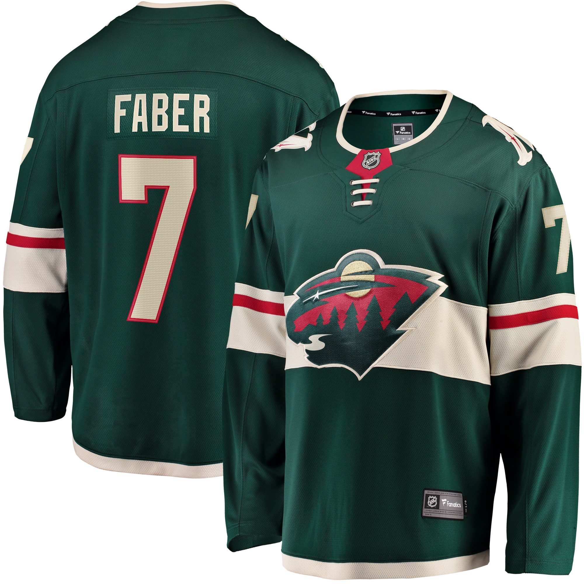 Men's Minnesota Wild Brock Faber Green Home Breakaway Player Hockey Jersey - JS995 