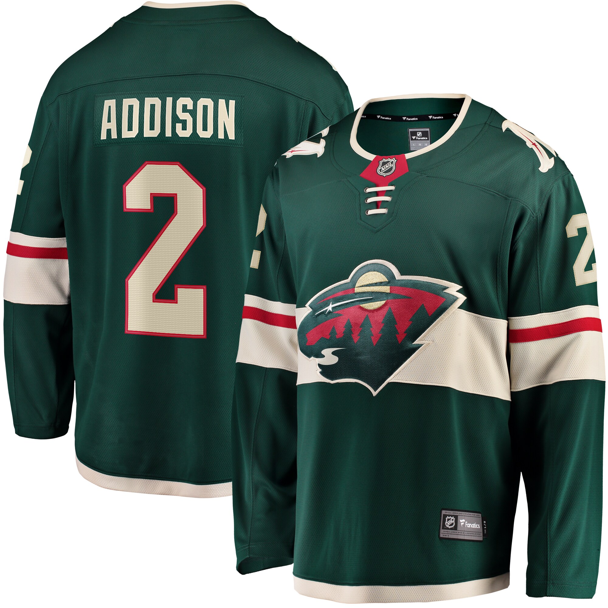 Men's Minnesota Wild Calen Addison Green Home Breakaway Player Hockey Jersey - JS553 