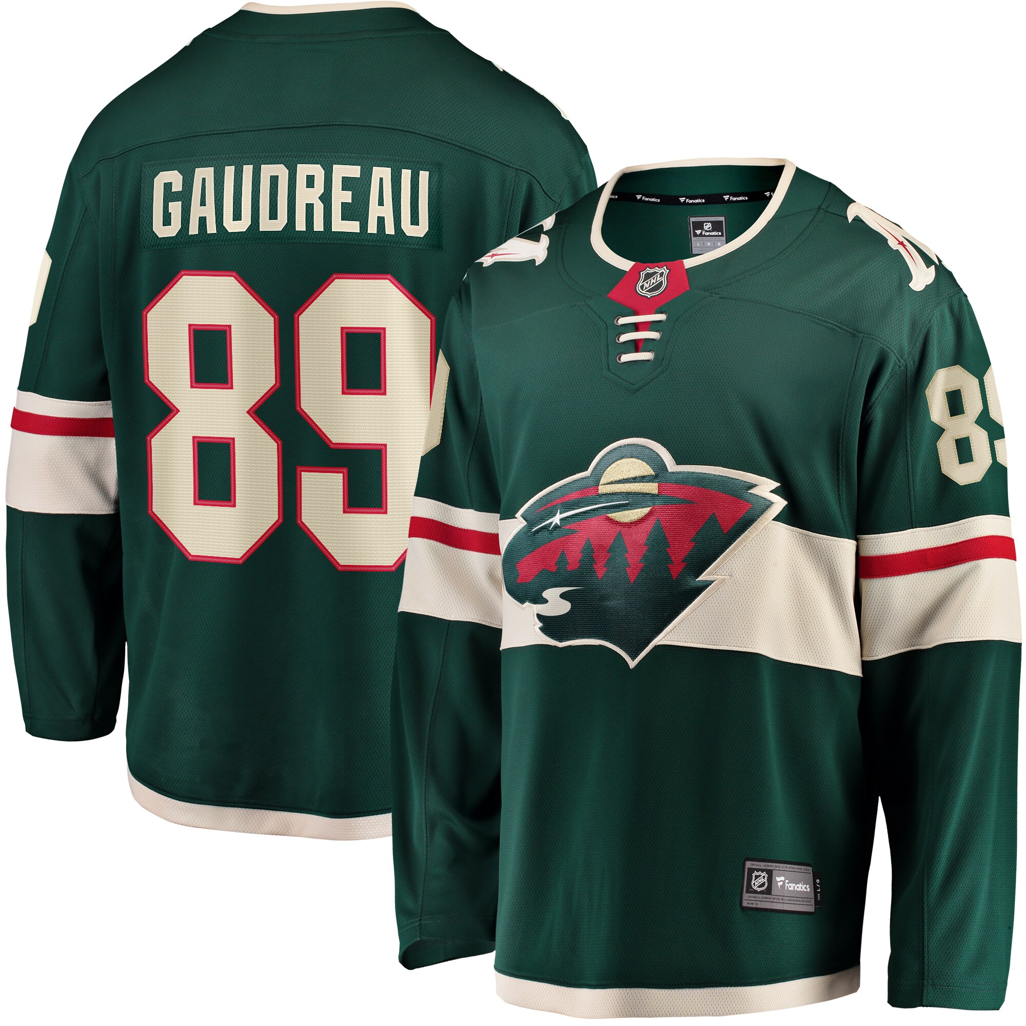 Men's Minnesota Wild Frederick Gaudreau Green Home Breakaway Player Hockey Jersey - JS136 