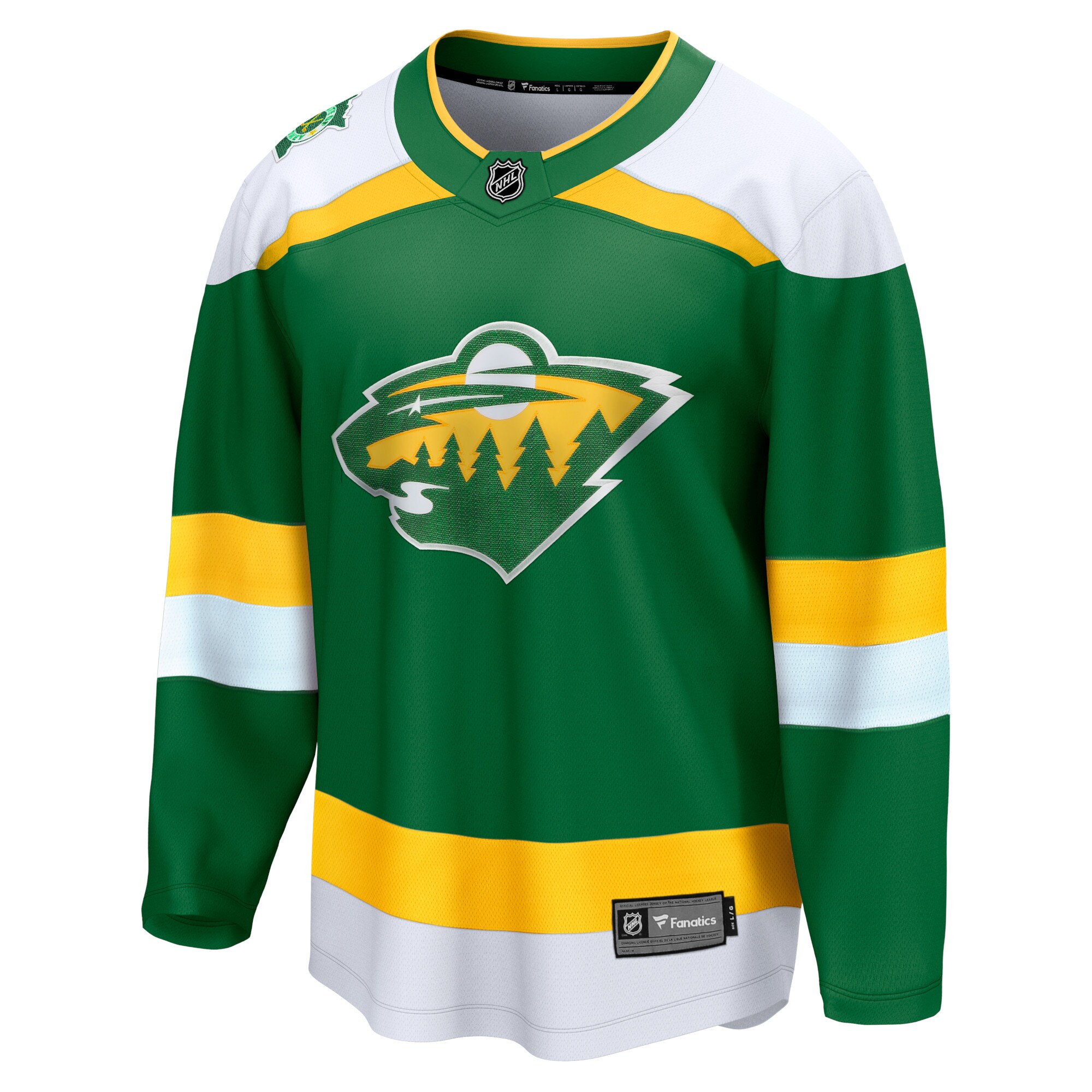 Alternative view of Men's Minnesota Wild Green Alternate Premier Breakaway Hockey Jersey - JS670 