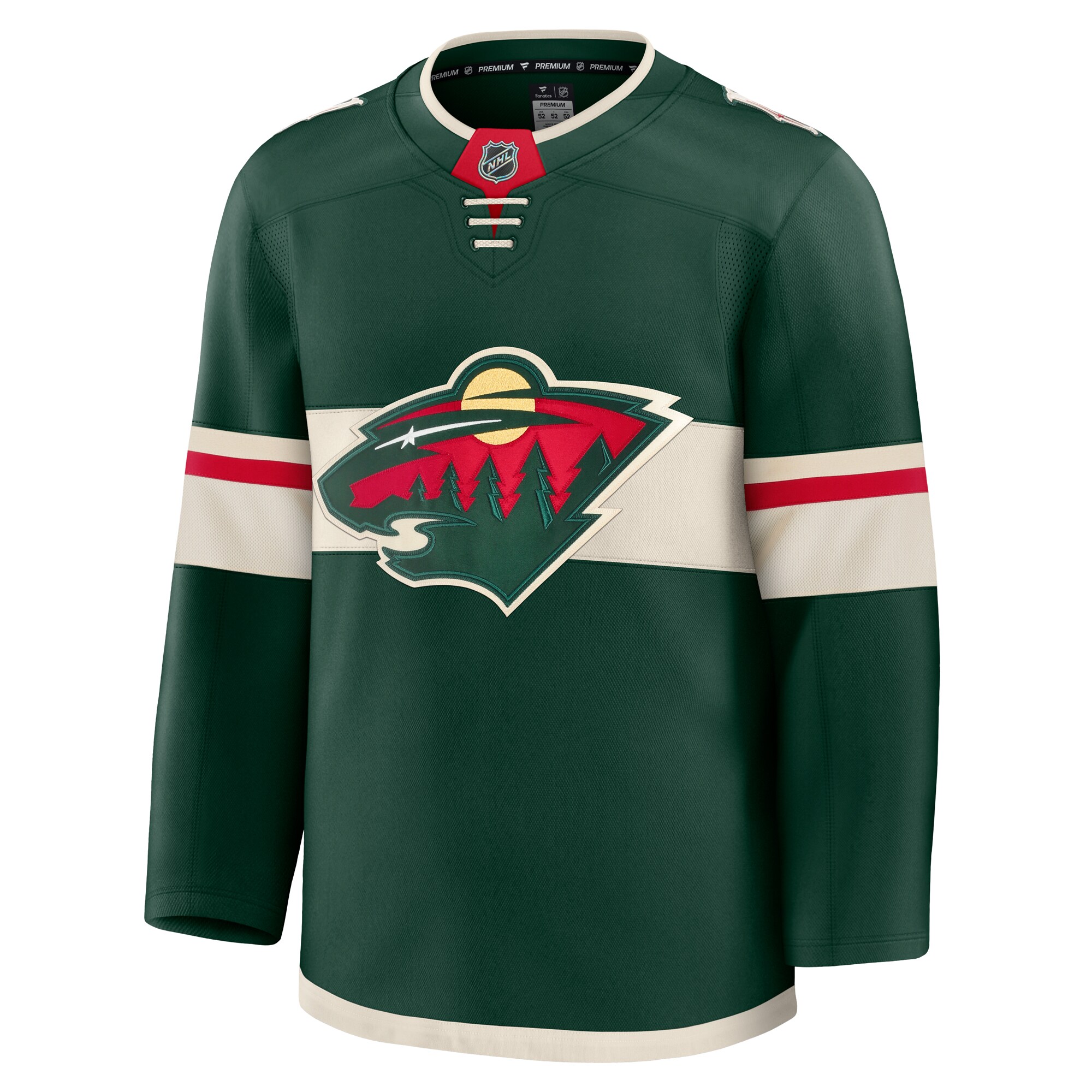 Alternative view of Men's Minnesota Wild Green Home Premium Hockey Jersey - JS454 