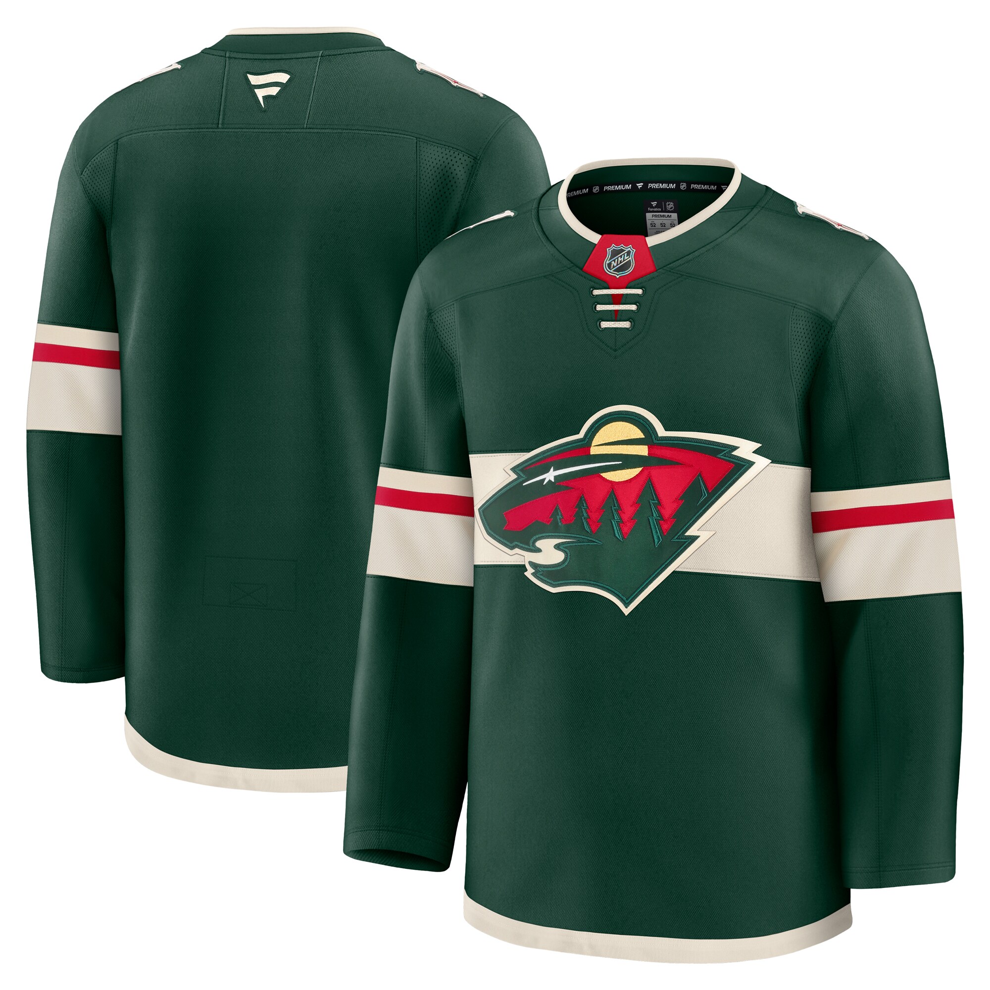 Men's Minnesota Wild Green Home Premium Hockey Jersey - JS454 